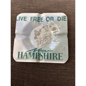 New Hampshire License Plate Live Free Or Die Tray Dish 6 x 6 Kitschy Collectible